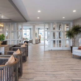 lounge with colorful decor